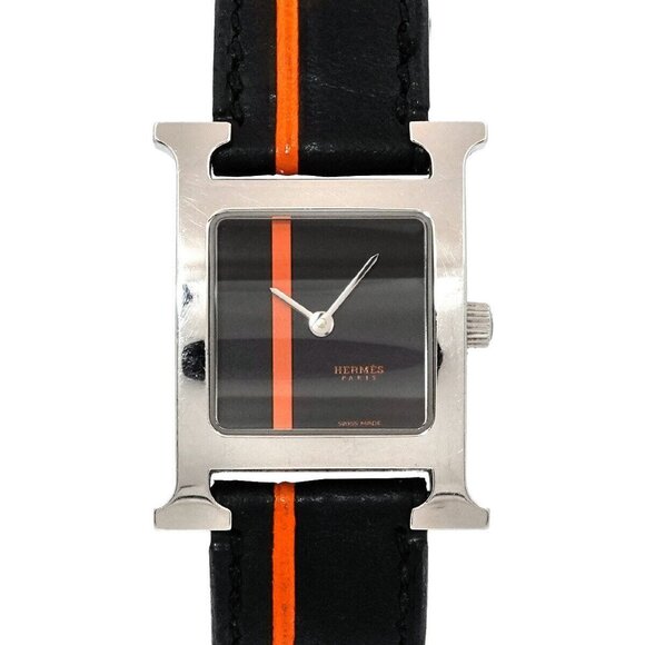 HERMES H Watch Orange Black Dial Quartz Ladies HH1 210 Watch 90271498 - Picture 1 of 8